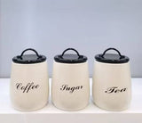 Sugar, Tea, Coffee canisters