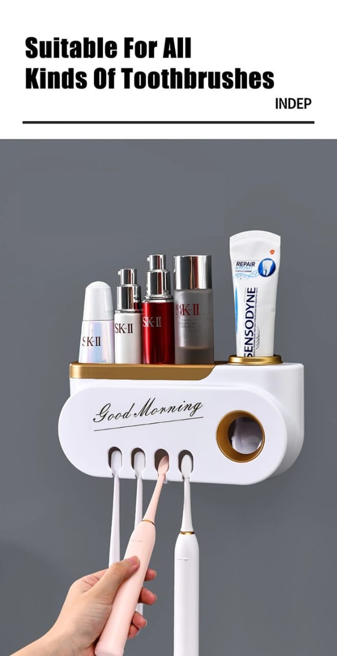 Classy Unique Good morning  toothpaste and toothbrush holder