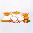 Enamel Cast iron cooking pots Ceramic Enamelled Cast Iron Cookware Set, Oven and Grill Safe