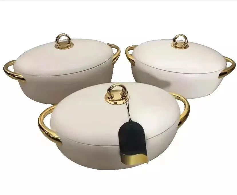 Luxurious Insulated Hotpots Food Warmer Set Oval