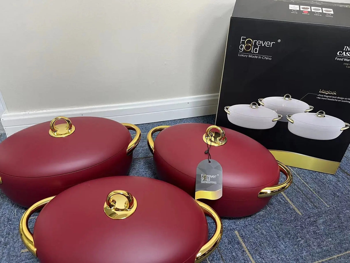 Luxurious Insulated Hotpots Food Warmer Set Oval