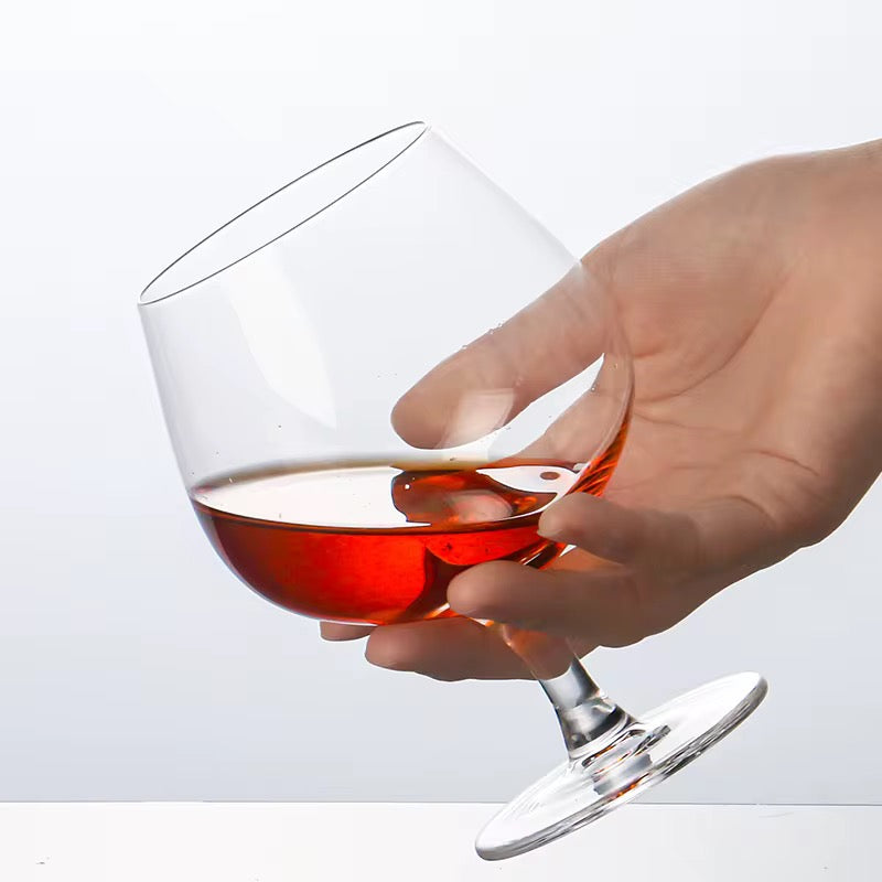 Classic Brandy Gl Set of 6, 360 ML, Non-Lead Crystal Clear, Ideal for White or Red Wine Cognac Glass
