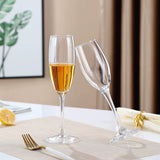 Classic Champagne Glasses Set of 6, 6oz Glass Champagne Flutes, Stemmed Champagne Flutes, Sparkling Wine Glass for Party, Wedding and Home - Clear,250ml