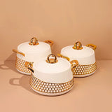 Elegant,Simple, Classic and luxury 3pcs Food Warmer HotPots