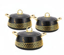 Elegant,Simple, Classic and luxury 3pcs Food Warmer HotPots
