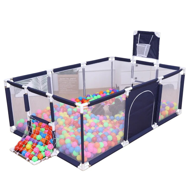 Portable Baby Ball Pit Tent Playpen Play Fence Baby Playpen with Basketball Hoop