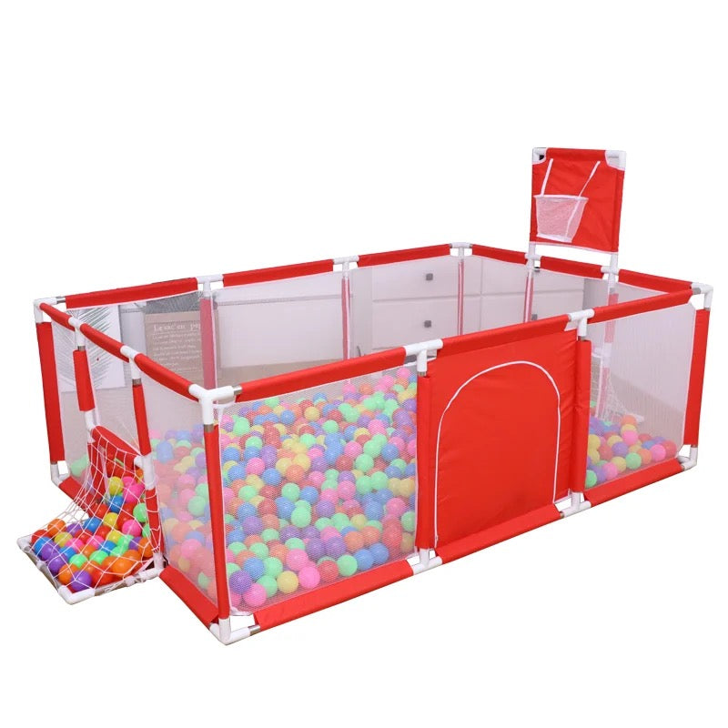 Portable Baby Ball Pit Tent Playpen Play Fence Baby Playpen with Basketball Hoop