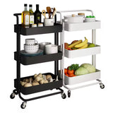 Multifunction Portable Hand Trucks,3-Tier Rolling Movable Utility Cart Heavy Duty Storage Organizer