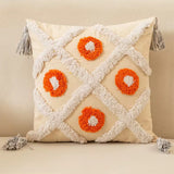 Boho Cotton Woven Pillowcases 45x45cm | Tufted Tassel Cushion Cover for Sofa Decor