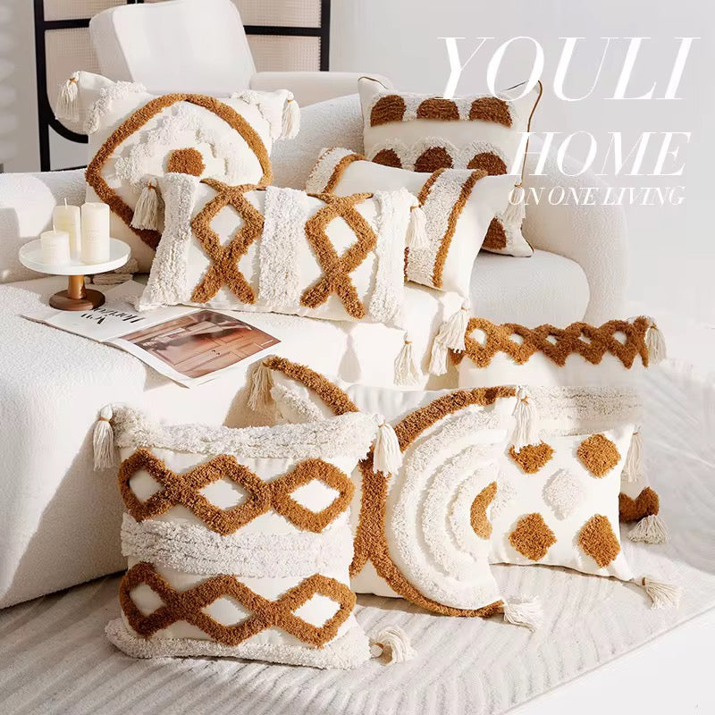 Boho Nordic Woven Pillowcases 45x45cm | Decorative Cushion Covers Kenya