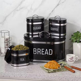 Bread Bin & 4-Piece Canister Set – Tea, Coffee & Sugar