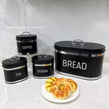 Bread Bin & 4-Piece Canister Set – Tea, Coffee & Sugar