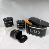 Bread Bin & 4-Piece Canister Set – Tea, Coffee & Sugar