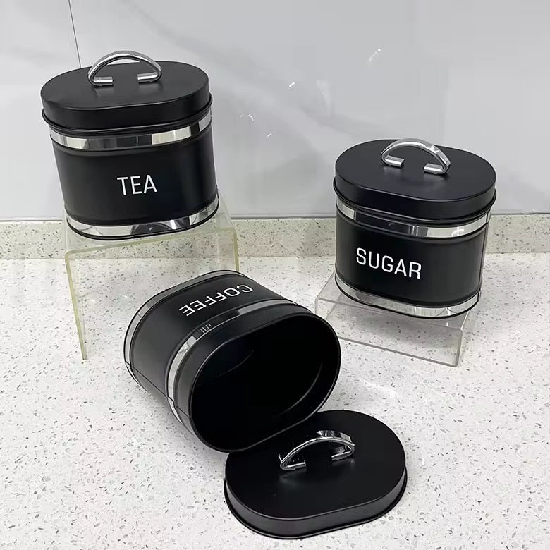 Bread Bin & 4-Piece Canister Set – Tea, Coffee & Sugar