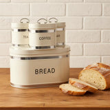 Bread Bin & 4-Piece Canister Set – Tea, Coffee & Sugar