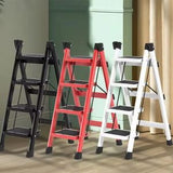 4-Step Collapsible Aluminium Ladder Portable Indoor & Outdoor Household Use