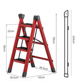 4-Step Collapsible Aluminium Ladder Portable Indoor & Outdoor Household Use