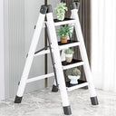 4-Step Collapsible Aluminium Ladder Portable Indoor & Outdoor Household Use