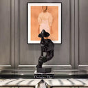 European Resin Face Model Art Statue  “Silence is Gold” Abstract Sculpture for Home & Office Décor