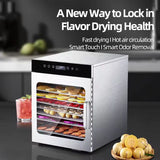 Stainless Steel Food Dehydrator Machine – Fruit, Vegetable, Meat & Herb Dryer with Temperature Control, 6 to 18 Trays