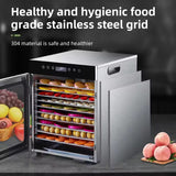 Stainless Steel Food Dehydrator Machine – Fruit, Vegetable, Meat & Herb Dryer with Temperature Control, 6 to 18 Trays