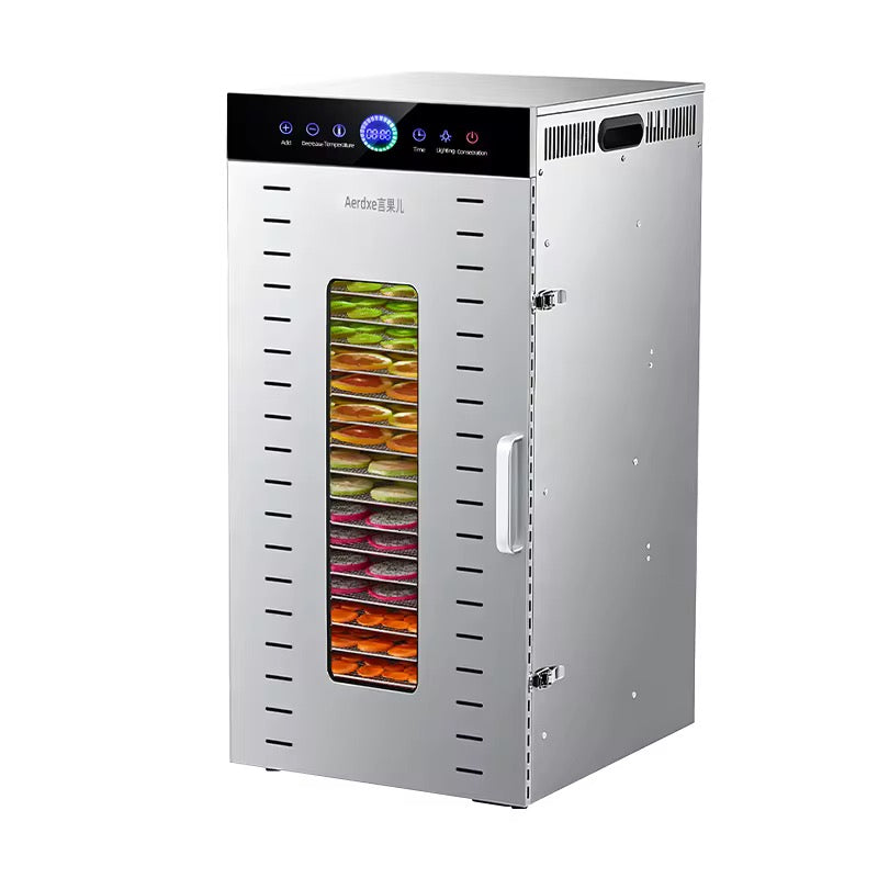 Commercial Stainless Steel Food Dehydrator Machine – Industrial Fruit, Vegetable, Meat & Biltong Dryer with Temperature Control, 24 & 36 Trays