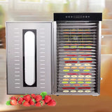 Stainless Steel Food Dehydrator Machine – Fruit, Vegetable, Meat & Herb Dryer with Temperature Control, 6 to 18 Trays