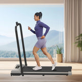 Foldable Walking Pad Treadmill Under Desk, Folding Small Treadmill with Handle for Office & Home, Quiet & Installation-Free