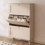 Slim Rattan Shoe Cabinet 100cm – Only 17cm Deep, Behind-the-Door Shoe Rack Organiser with 3 Flip Drawers, Top Storage & Slipper Shelf | Kenya