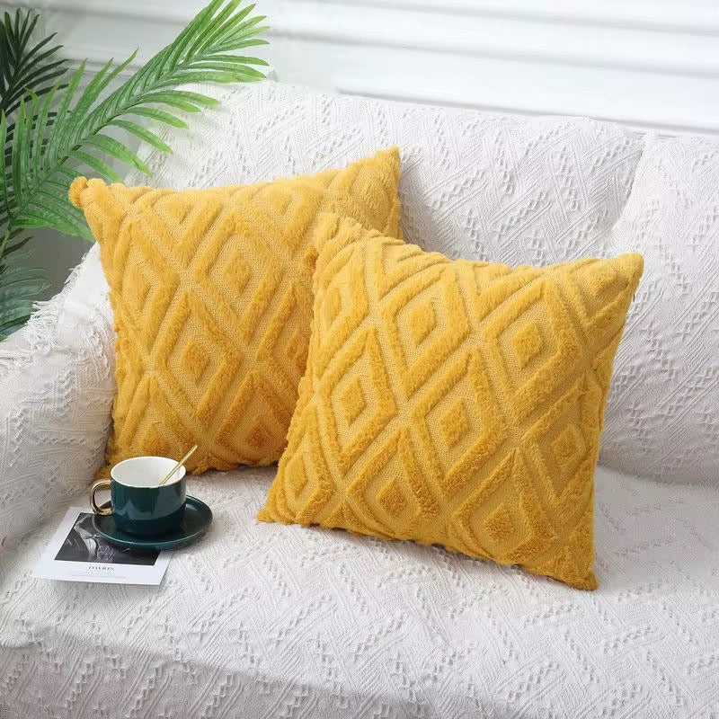 Soft Plush Velvet Pillow Covers, Large Rhombus Pattern, Bedroom Decor, Living Room Decor
