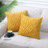 Soft Plush Velvet Pillow Covers, Large Rhombus Pattern, Bedroom Decor, Living Room Decor