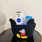 Cartoon cotton thread hand-woven storage basket sundry sorting basket