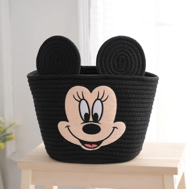 Cartoon cotton thread hand-woven storage basket sundry sorting basket