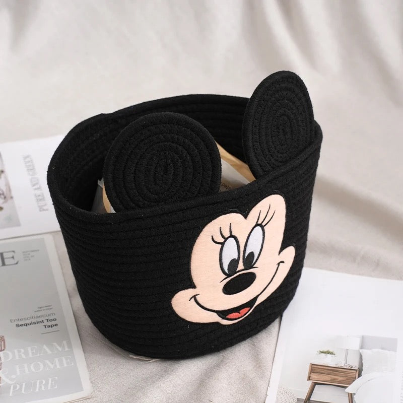 Cartoon cotton thread hand-woven storage basket sundry sorting basket