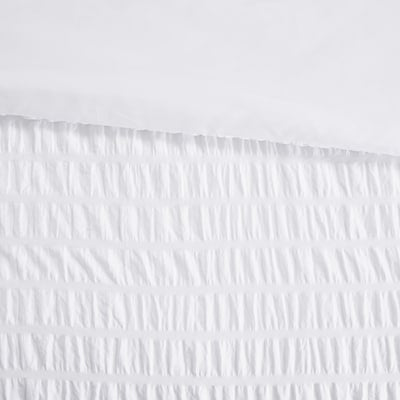 White Waffle Texture 6 Piece Duvet Cover Set with Fitted Sheet 6x6