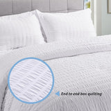 White Waffle Texture 6 Piece Duvet Cover Set with Fitted Sheet 6x6