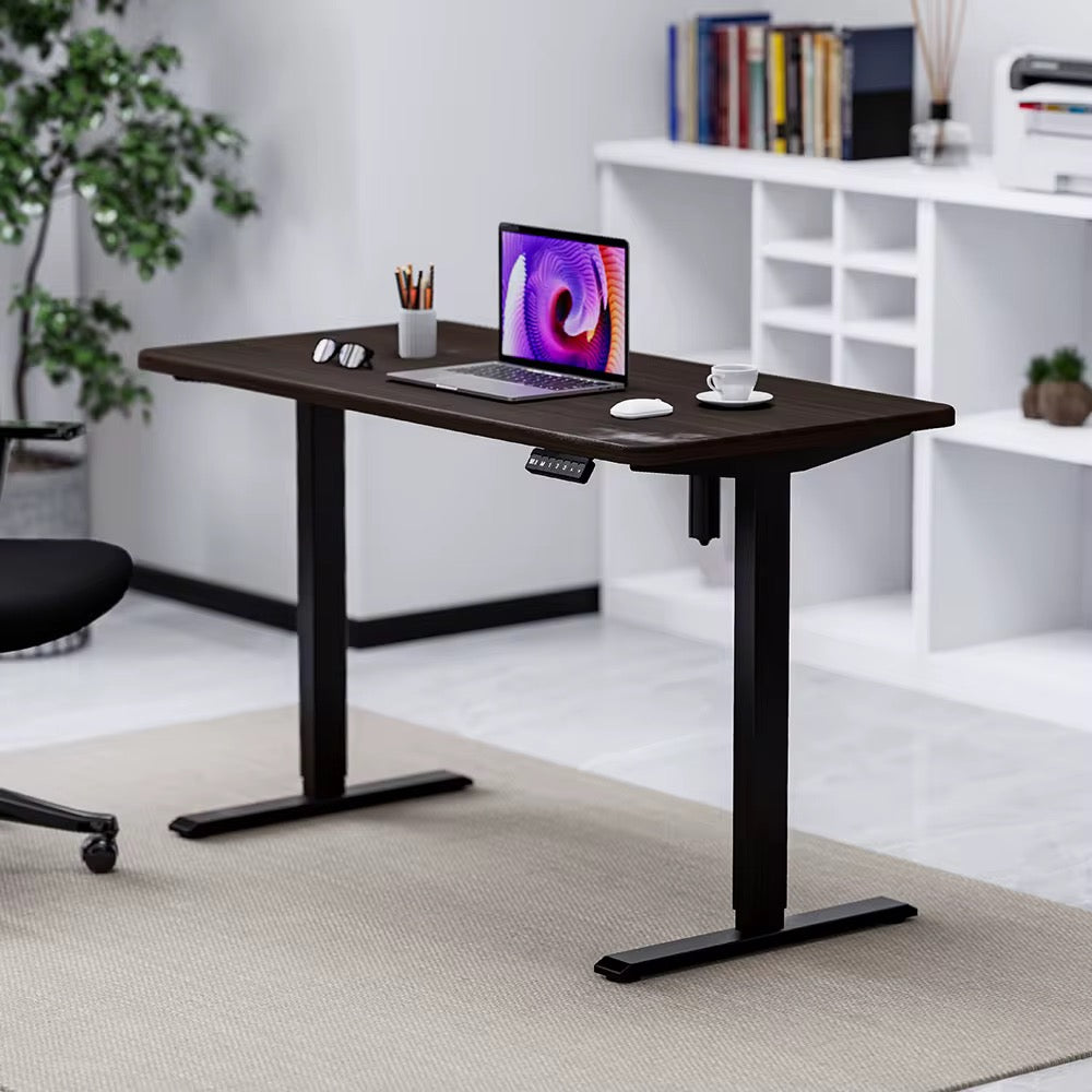 Electric Height Adjustable Computer Laptop Desk  Power Lift Sit-Stand Desk with Memory Settings – Modern Standing Desktop Table for Home Office, Bed & Sofa Multi-Purpose Ergonomic Desk