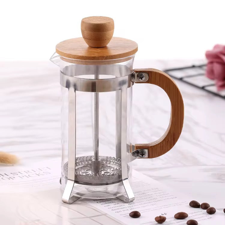 1000ml French press with heat-resistant borosilicate glass & stainless steel filter. Brew rich, smooth coffee at home, office or camp. Durable, eco-friendly.