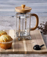 1000ml French press with heat-resistant borosilicate glass & stainless steel filter. Brew rich, smooth coffee at home, office or camp. Durable, eco-friendly.