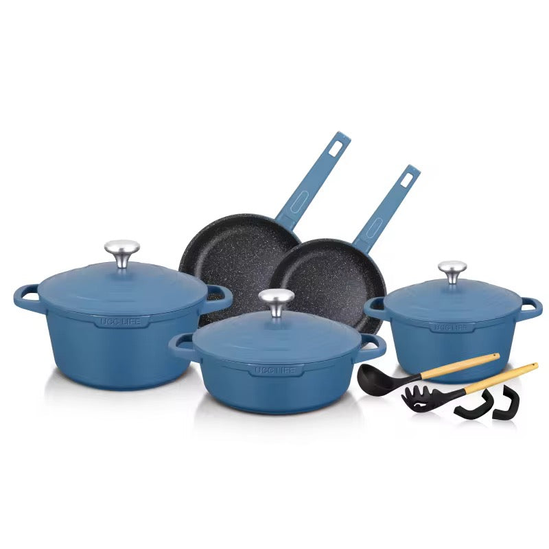 UccLife 12pcs  Non Stick Kitchen Cookware Sets Cooking Pots