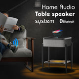 Premium Smart Accent Table with Built-in Bluetooth Speakers Multi-Functional Side Table for Living Room, Bedroom & Coffee Nooks