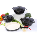 7 PCS Enamel Cast Iron Cooking Pots Set  Non-Toxic, Oven-Safe Pots for Kenyan Kitchens