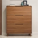 Wooden Shoe Rack Cabinet 140cm Cream with Louvre Doors | Wide 3 Tier Shoe Cabinet with Flip Down Doors for Families, 35cm Deep