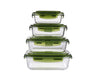 4 Pcs Borosilicate Glass Food Storage Containers with Lock Lids  Oven Microwave Freezer Safe Lunch Box Set