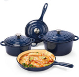 7 PCS Enamel Cast Iron Cooking Pots Set  Non-Toxic, Oven-Safe Pots for Kenyan Kitchens