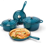 7 PCS Enamel Cast Iron Cooking Pots Set  Non-Toxic, Oven-Safe Pots for Kenyan Kitchens