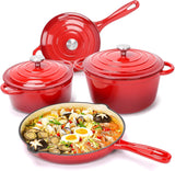 7 PCS Enamel Cast Iron Cooking Pots Set  Non-Toxic, Oven-Safe Pots for Kenyan Kitchens