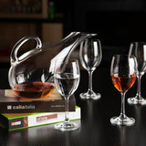 Luxury Crystal Glass Decanter Set with 6 Red Wine Glasses | Elegant Dinner & Barware Gift Set