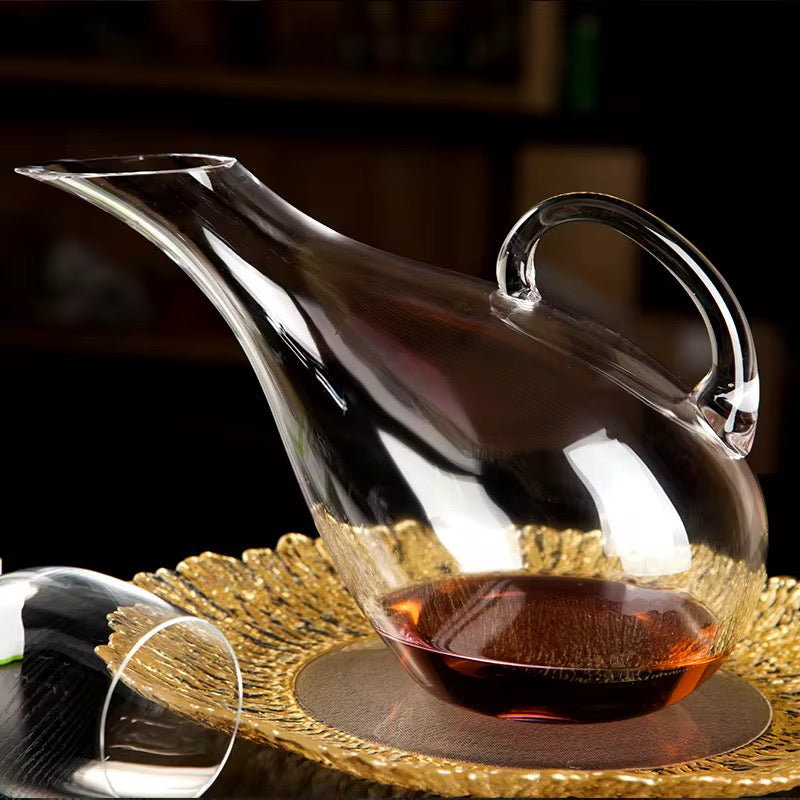 Luxury Crystal Glass Decanter Set with 6 Red Wine Glasses | Elegant Dinner & Barware Gift Set