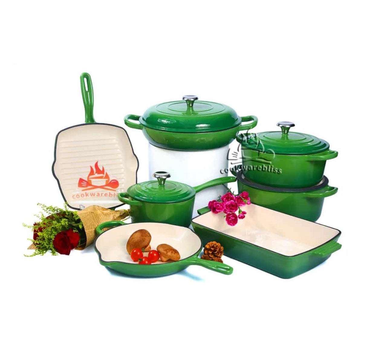 7 PCS Enamel Cast Iron Cooking Pots Set  Non-Toxic, Oven-Safe Pots for Kenyan Kitchens